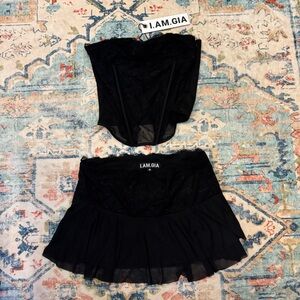 I.AM.GIA Black Corset and Skirt Set